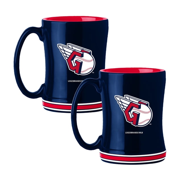 Logo Brands Cleveland Guardians 14oz Relief Mug Set