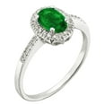thumbnail image 3 of Oval Cut Gemstone and 0.15 CT. T.W. Halo Diamond Ring in 14K Gold, 3 of 5