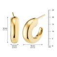 thumbnail image 3 of Graduated Open Hoop Earrings in 14K Gold, 3 of 6