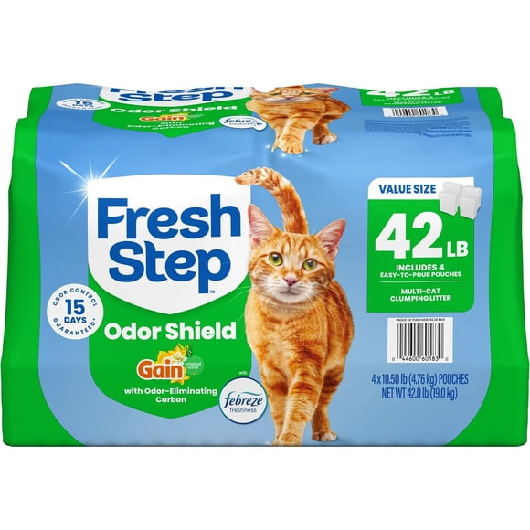 Fresh Step, Odor Shield Clumping Litter with Febreze Freshness, Gain Original Scent, 42 lbs.