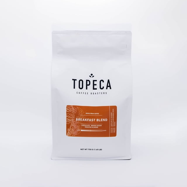 Topeca Coffee Medium Roast Whole Bean, Breakfast Blend, 26.45 oz.