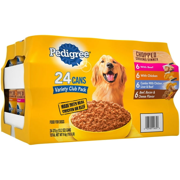 Pedigree Chopped Ground Dinner Wet Dog Food, Variety Pack oz