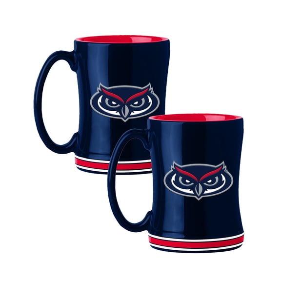 Logo Brands Florida Atlantic Owls 14oz Relief Mug Set