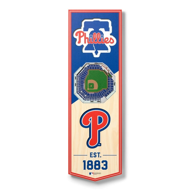 YouTheFan MLB 6"x19" 3D Stadium View Banner, Assorted Teams