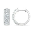 thumbnail image 3 of 1.00 CT. T.W. Round Cut Three Row Diamond Huggie Hoop Earrings in 14K Gold, 3 of 4