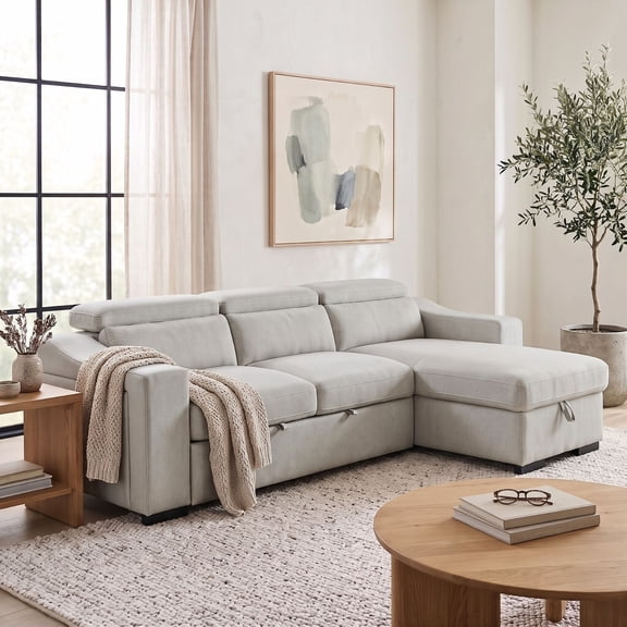 Primo Roxana Reversible Pull-Out Sleeper Sectional with Storage