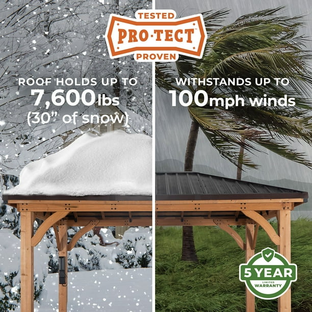 ハナコ　ページ Backyard Discovery 14' x 10' Cordova Light Brown Cedar Gazebo with