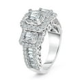 thumbnail image 3 of 1.95 CT. T.W. Emerald Cut Three Stone Halo Diamond Ring in 14K Gold, 3 of 6