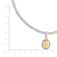 thumbnail image 4 of Faceted Oval Charm on Omega Chain Necklace in Silver and 14K Yellow Gold, 4 of 6