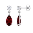 thumbnail image 2 of Round and Pear Cut Gemstone Pendant and Earring Set in Sterling Silver, 2 of 6