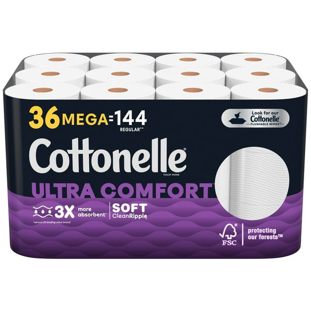 Cottonelle Ultra Comfort Toilet Paper (36 Mega Rolls, 268 sheets/roll)