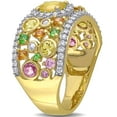 thumbnail image 4 of Round Cut Blue Sapphire and 0.45 CT. T.W. Diamond Band in 14K Gold, 4 of 8