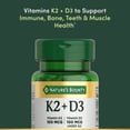thumbnail image 3 of Nature's Bounty Vitamin K2 + D3, Vitamin Supplements, 4000 IU Vitamin D3 plus 100 mcg Vitamin K2, 90 ct. Capsules, 3 of 6