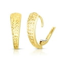 thumbnail image 2 of Diamond Cut Huggie Earrings in 14K Gold, 2 of 4