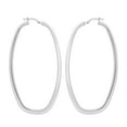 thumbnail image 2 of Oval Squared Hoop Earrings in Sterling Silver, 2 of 3