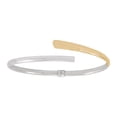 thumbnail image 1 of Bypass Hinged Cuff Bangle in Silver and 14K Yellow Gold, 1 of 6