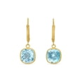 thumbnail image 4 of Cushion Cut Gemstone Bezel Set Dangle Earrings in 14K Gold, 4 of 6