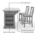 thumbnail image 4 of Crosley Furniture Julia Stainless Steel Top Island With Back Stools, Assorted Colors, 4 of 14