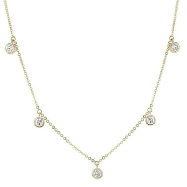 0.75 CT. TW. Bezel Set Chandelier Diamond  Necklace in 14K Gold