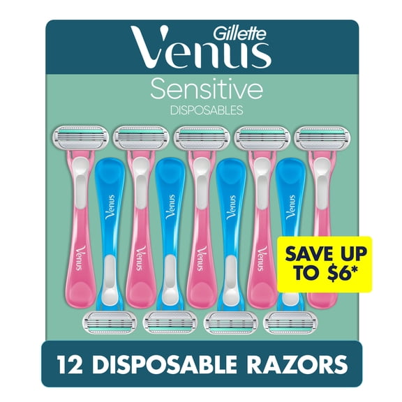 Venus Sensitive Disposable Razors for Women, 12 ct.