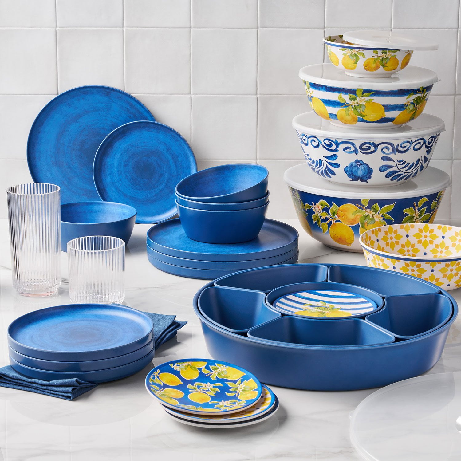 Member's Mark Bamboo Melamine 12-Piece Dinnerware Set, Choose