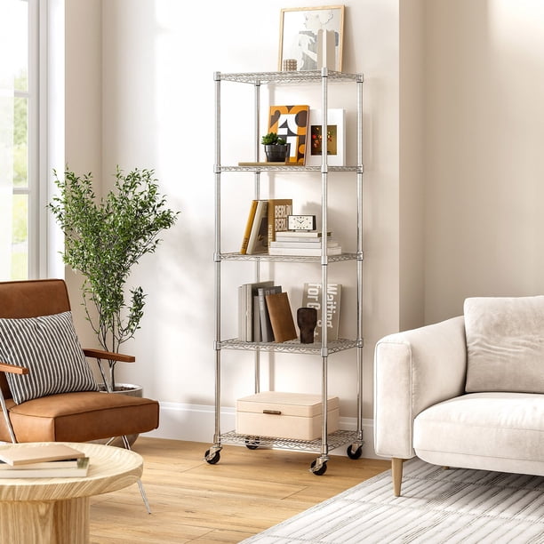 Seville Classics 5-Tier NSF-Certified Steel Shelving, 24”W x 18”D