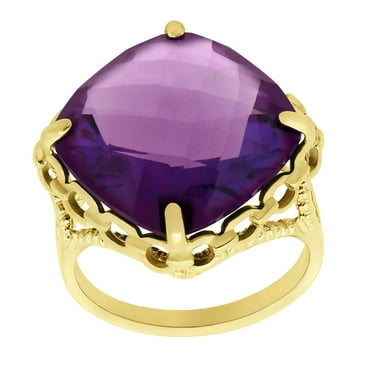 Treated Solitaire Gemstone Ring in 14K Gold
