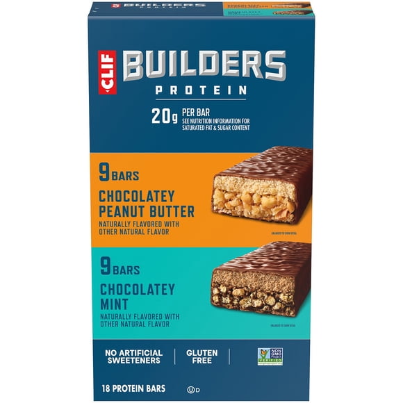 CLIF BUILDERS Gluten Free Protein Bars, Variety Pack, 18 pk.