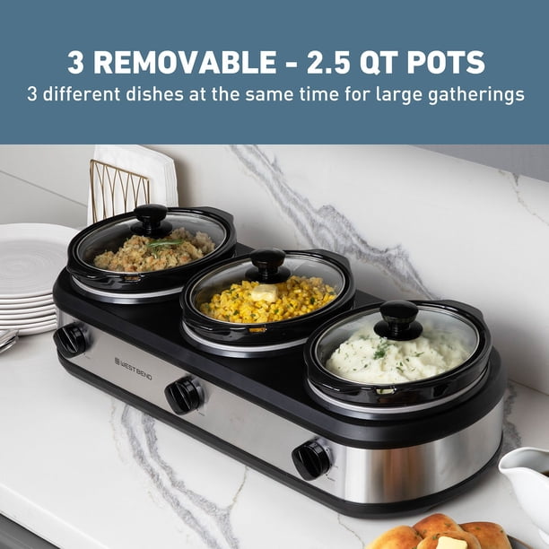 West Bend Triple Slow Cooker, 3 x 2.5 Qt. - Samsclub.com