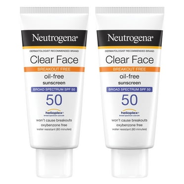 Neutrogena Clear Face Sunscreen Lotion, SPF 50, 2 pk.