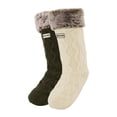 thumbnail image 1 of Hunter Women's 2-Pack Cable Knit Slipper Sock, 1 of 6