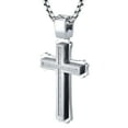 thumbnail image 2 of Spartan .20 CT. T.W. Diamond Cross Stainless Steel Pendant, 2 of 4