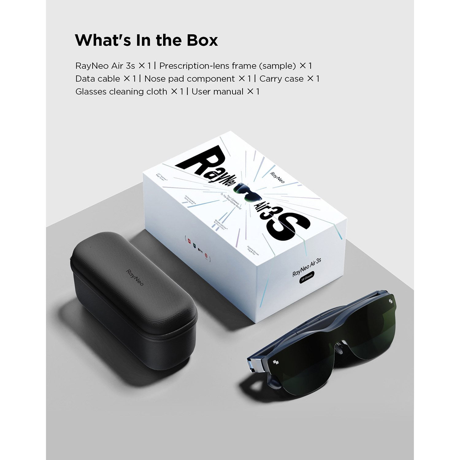 RayNeo Air 3s AR／XR グラス＋USB-Cアダプタ RayNeo Air 3s AR/XR Smart Glasses + bonus USB-C Charging Adapter