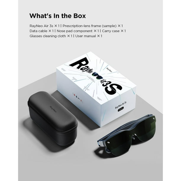 RayNeo Air 3s AR／XR グラス＋USB-Cアダプタ RayNeo Air 3s AR/XR Smart Glasses + bonus USB-C Charging Adapter