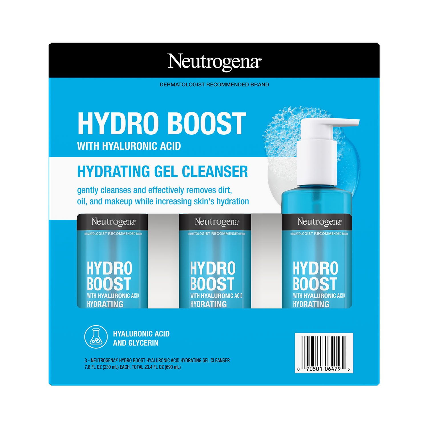 FACIAL LINEUP LIFTING GEL CLEANSER 3箱セット Neutrogena Hydro Boost Hydrating Gel Cleanser, 7.8 fl. oz., 3 pk