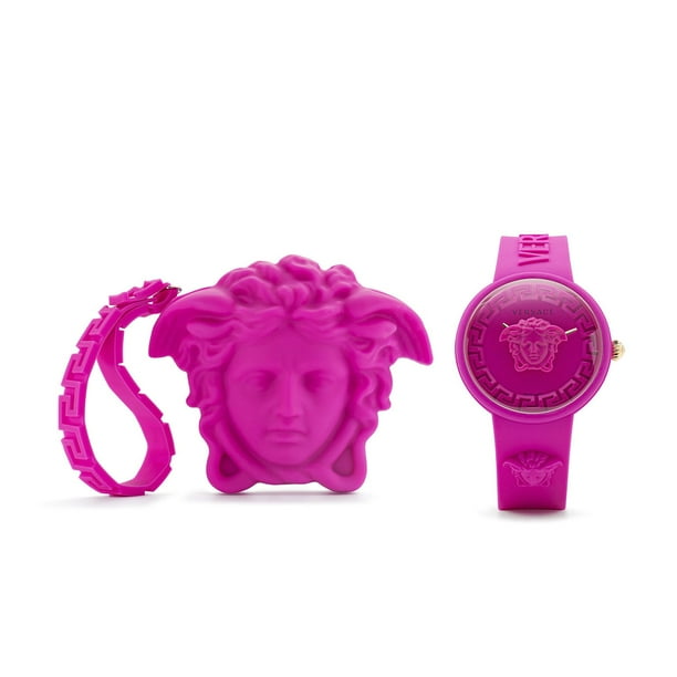 Versace Medusa Pop Swiss Quartz Pink Silicone Women's Watch, 39mm