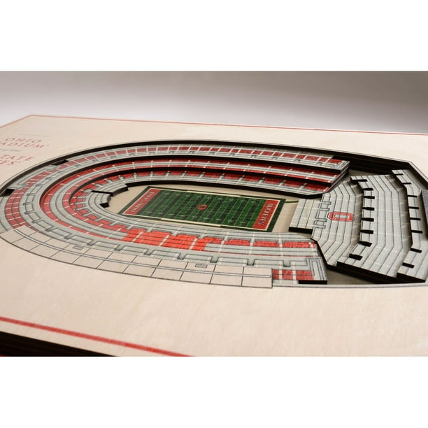 YouTheFan NCAA Ohio State Buckeyes 100th StadiumView - Arte De Pared 3D De 5 Capas - Estadio De Ohio