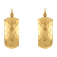 thumbnail image 2 of Diamond Cut Faceted Huggie Hoop Earrings in 14K Gold, 2 of 6