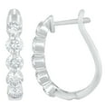 thumbnail image 3 of Lab Created Round Cut 1.96 CT. T.W. 5-Stone Floating Hoop Earrings in 18K Gold, 3 of 4