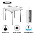 thumbnail image 2 of Lifetime 34" Residential Square Fold-In-Half Table, White, 2 of 10
