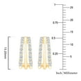 thumbnail image 4 of 0.30 CT. T.W. Round Cut Three Row Diamond Huggie Hoop Earrings in 14K Gold, 4 of 5