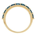 thumbnail image 4 of Round Cut London Blue Topaz & Diamond Double Row Band in 14K Gold, 4 of 6