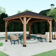 thumbnail image 1 of Backyard Discovery Barrington Cedar Gazebo with Powerport, Choose Size, 1 of 10