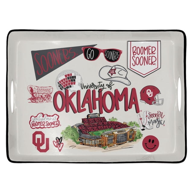 Oklahoma Sooners Ceramic Serving Tray