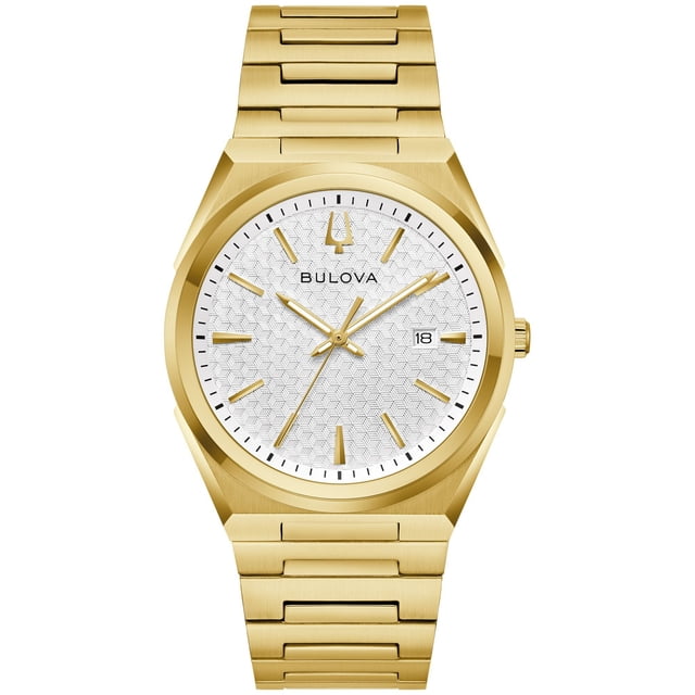 Bulova Classic Gold-Tone Silver-White Dial Watch, 39mm
