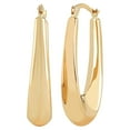 thumbnail image 1 of Elongated Oval Hoop Earrings in 14K Gold, 1 of 3