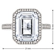 thumbnail image 3 of Lab Created Emerald Cut Gemstone and Diamond Ring in Sterling Silver, 3 of 4