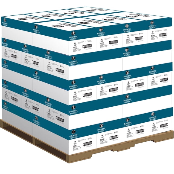 Business Source Premium Multipurpose Copy Paper, 8.5 x 11", 92 Bright, 20 lbs., 40 Case Pallet (400 reams)