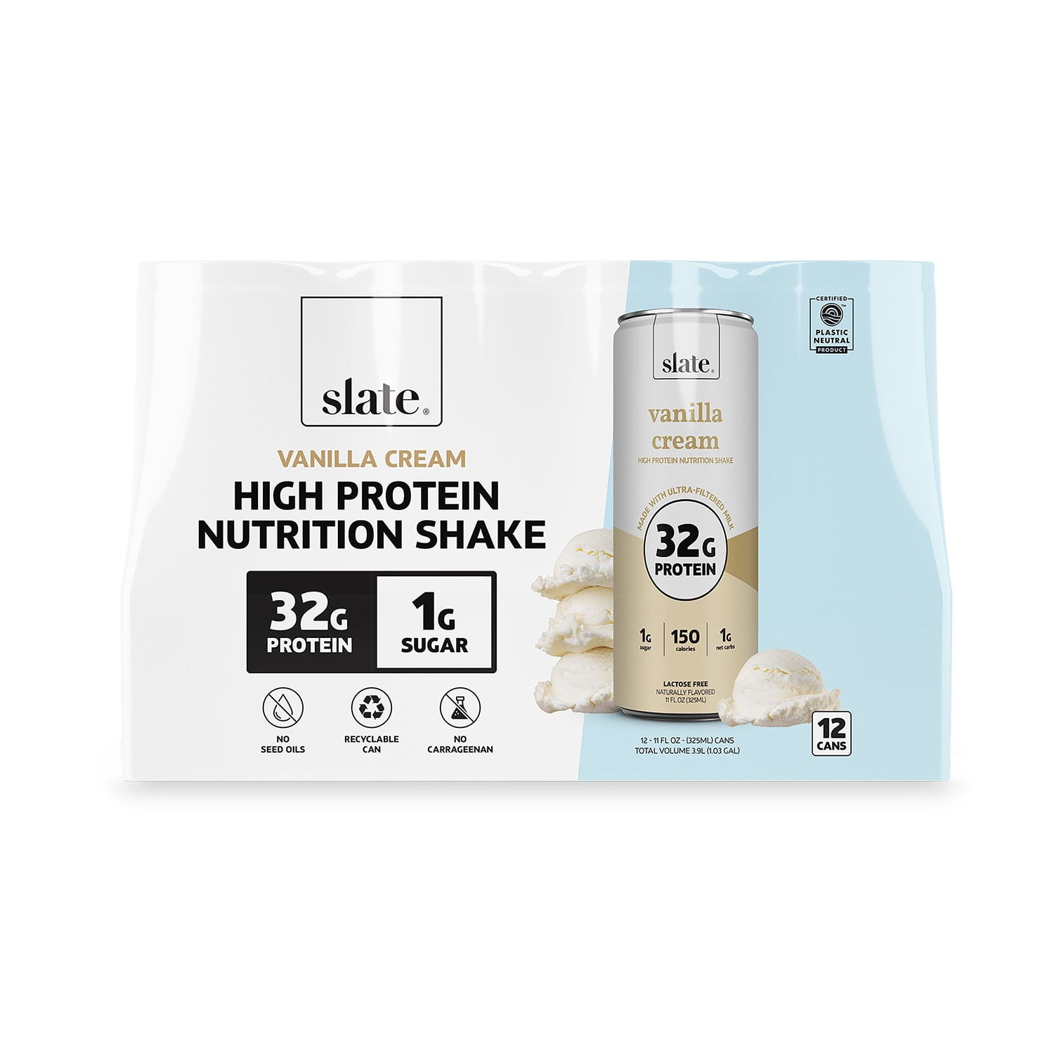 Slate Milk Vanilla Cream Nitrition Shake 11 fl. oz., 12 pk