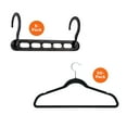 thumbnail image 1 of Honey-Can-Do Set of 5 Collapsible Hangers and 50 Velvet Non-Slip Hangers, Black, 1 of 7